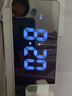 艾瑞曼 现代简约投影闹钟充电款LED大屏数字电子时钟USB夜间床头夜光钟 白色-插电长亮屏不插电声控亮屏 实拍图