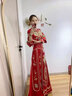 枝己丝绒秀禾服新娘婚纱2025新款结婚礼服中式嫁衣古装敬酒服婚服 丝绒1111 S 实拍图