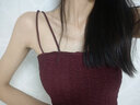 微浪 复古红吊带背心双层不透带胸垫一体花边网红百搭修身美背打底上 复古红【A620】 均码(80-130斤) 实拍图