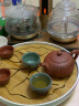 汇想 干泡茶盘陶瓷家用竹托盘储水简约家用轻奢沥水功夫茶具小型茶盘 青瓷荷花大号31.5cm 实拍图