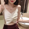 夏季性感低胸交叉V领短款内搭心机吊带小背心女外穿针织打底上衣 白色 均码 实拍图