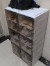 蚂蚁盒子（MAYIHEZI）免安装可折叠透明茶色塑料鞋柜门口防尘防潮简易鞋盒2列6层10格 实拍图