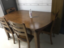 淘邦  实木餐桌 可伸缩折叠实木餐桌椅组合 餐桌餐椅套装吃饭桌子 1.5米胡桃色 一桌四椅 实拍图