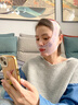 初先小v脸神器法令纹睡眠面罩提拉紧致提升面部家用美容面罩法令纹双下巴 【耳挂式面罩】粉色 实拍图