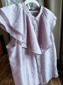 ROEYSHOUSE罗衣气质荷叶边设计感衬衫夏装新款修身衬衣天丝上衣08685 粉紫色 L 晒单实拍图