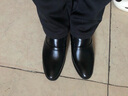 老爷车男鞋高档牛皮男士皮鞋冬季正装商务皮鞋男增高加绒软底中年爸爸鞋 GZ9608-1黑色【增高单鞋款】 39 (245mm) 标准码 实拍图