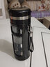 明霞新款明霞玻璃杯速开双层茶水分离水杯便携车载商务办公泡茶杯子 黑色-PP外盖+304不锈钢内盖 400ml 实拍图