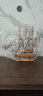 Snnei仿真木质帆船模型摆件 一帆风顺木船装饰 生日礼物毕业纪念品 《香槟色帆船》33cm成品+灯带 实拍图
