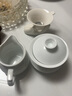 番易杯子/陶瓷/功夫茶A1pl001:茶碗带盖泡茶用白瓷盖茶杯具 陶瓷带柄公道杯+盖碗+茶漏套 实拍图