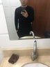 古德罗 GUDEILUO英伦简约修身内搭低领毛衣男圆领紧身针织衫秋冬发型师打底衫男潮 08黑色 XL （115-135斤） 实拍图