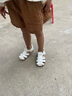 卡特兔儿童凉鞋女童公主鞋婴儿学步鞋宝宝软底幼儿园透气机能男宝小白鞋 白色（无吊坠） 27 内长16.5cm  脚长15.6-16.2 实拍图