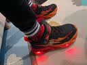 Skechers斯凯奇童鞋男童闪灯鞋秋季休闲运动鞋儿童鞋开关发光潮鞋400103L 黑色/红色/BKRD 27.5 实拍图