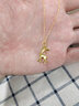 庆怡999足金一鹿有你黄金吊坠小鹿角一路有你项链颈链圣诞节送礼物 小鹿 约0.8g-0.9g 18k项链 实拍图
