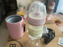 格林博士新生儿玻璃恒温速冲奶瓶婴幼儿保温加热奶瓶防胀气宽口径奶瓶冲奶神器 玻璃粉色150ml（S奶嘴） 实拍图