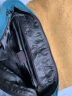 世界地理真皮背包男士复古休闲双肩包笔记本电脑15.6英寸旅行帆布学生书包 湖蓝色 实拍图