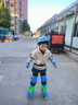 乐秀（ROADSHOW）轮滑鞋儿童溜冰滑冰鞋可调男女童专业轮滑鞋6-12岁初学RX1S滑轮鞋 蓝绿R8海龟原厂套装【送护臀大礼包】 L 大码(36-39适合8岁+) 实拍图
