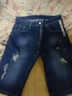 叄南夏季新款弹力牛仔短裤男五分中裤薄款破洞马裤男士5分裤牛仔裤 08蓝色【单件装】 33 实拍图
