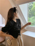 艾珠儿（Aizhuer）法式连衣裙2024夏季女装新款复古小香风气质收腰显瘦套装裙子夏天 黑色上衣+半身裙(一套) M(100-110斤) 晒单实拍图