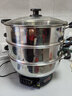 惠当家（Hui Dang Jia）电锅电热锅电炒锅一体多功能锅电蒸锅电煮锅电火锅定时加厚不锈钢锅炒菜家用多用途锅 【304不锈钢】34cm一锅双笼(定时款) 实拍图