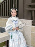 安妮优儿汉服女童秋冬季马面裙2025新款超仙古装儿童女孩唐装古风裙子冬款 蓝色 110 实拍图