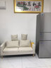 昊罔（HAOWANG）北欧简约现代布艺沙发小户型客厅双人出租房卧室公寓简易网红沙发 米白色【海绵款】 大双人 140cm 置物袋+2抱枕 实拍图