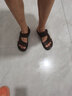 公牛世家凉鞋男夏季透气真皮凉拖两用户外沙滩鞋爸爸男士软底驾车半拖鞋 棕色20017 39(标准皮鞋码) 实拍图