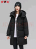 雅鹿冬季羽绒服女2025新款中长款时尚冬装连帽加厚派克服韩版外套女装 黑色 S 155 【推荐85-110斤】 实拍图