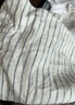 无印良品 MUJI 女式 麻 水洗 开领半袖连衣裙 女装汉麻裙子夏季 BC2JLA4S 米白色条纹 L 165/88A 实拍图
