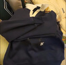 真维斯（JEANSWEST）卫衣女外套春秋冬季新款polo领撞色宽松上衣服女生长袖设计感女装 加绒 藏青 小尴尬黑 L 【推荐体重121-140斤】 实拍图