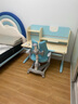 护童儿童学习桌椅小学生写字桌可调节升降课桌椅套装小户型书桌带书架 好奇星120cm+扶手椅_蓝 实拍图