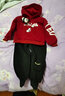 迪士尼（Disney）男童加绒套装新款宝宝衣服秋冬儿童卫衣韩版中小童保暖连帽两件套 酒红色熊猫挂件套装（加绒） 120 码 建议4-5岁 体重35-40斤 实拍图