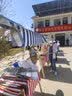 摆摊折叠桌集市摊位架子推车夜市烤肠机淀粉肠摆摊神器小吃车 深蓝色 150*60*200  桌布+彩灯 实拍图