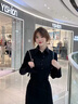 冶芷秋季法式穿搭黑色长袖连衣裙子掐腰长裙初秋装2025新款女 气质长袖连衣裙黑色S 实拍图