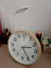 七王星圆形小挂钟可摆放带支架挂座两用钟表卧室书房挂表家用床头石英钟 大台挂座挂两用9英寸香槟色 9英寸 23厘米 实拍图