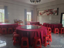 领格酒店桌布饭店餐厅台布家用宴会婚庆宴会圆形加厚布艺欧式圆桌桌布 双钩花酒红色 圆形3.8米 实拍图