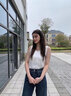 伊娅莎蕾丝V领吊带背心女职业西服内搭打底衫无袖坎肩简约宽松小衫外穿 2288白色背心 XL 建议110-120斤 实拍图