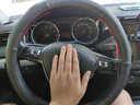 名爵6方向盘套真皮名爵ZS全新名爵5名爵3锐行MG-GT锐腾GS领航MG6名爵HS专用新能源20款7 D型红黑色 牛皮方向盘套 实拍图