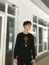 名创优品（MINISO）卫衣男春秋中国风潮牌宽松百搭无帽长袖男士秋冬款圆领休闲上衣服 黑色(大复古字体) L 175(体重120-140斤左右) 实拍图
