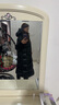 高梵黑金鹅绒服女王3.0八格收腰羽绒服女中长款冬厚外套 黑色 L 实拍图