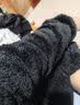 猫人情侣男士睡衣男冬珊瑚绒可外穿长袖加绒圆领家居服套装深灰2XL 实拍图