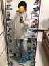 7家优品美式连帽纯卫衣男士棉春秋季新款重磅潮牌情侣装休闲外套白灰色XL 实拍图