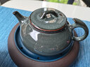 灵青坊青瓷泡茶壶手工茶壶单壶大号陶瓷高档单人功夫茶具家用大容量套装 铁胎藏青单壶 实拍图