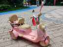 哈喽贝比儿童电动车摩托车遥控可坐两人1-8岁男女小孩宝宝充电玩具童车 粉色+双驱 实拍图