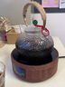 玉兰香 耐高温加厚玻璃煮茶壶电陶炉加热烧水壶家用茶具泡茶壶小型煮茶器套装 绿色珠900ML+圆红橡色炉套装 实拍图