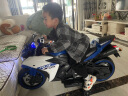 钻诗大号儿童电动摩托车3-7-10岁男女小孩宝宝充电两轮玩具新款摩托 顶配蓝+手拧加速+灯轮12V电瓶 晒单实拍图