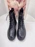 ZHR马丁靴女英伦风百搭厚底短靴女经典简约高帮女靴 ES08黑色37  实拍图