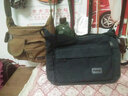 单肩包男帆布包男斜跨包休闲旅游包学院复古大容量横款单肩包斜挎包男士背包 黑色 实拍图