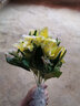 花艺赫家饰仿真花百合高枝装饰花假花绢花客厅摆设餐桌高档花艺干花花束摆件 40cm7头黄色绢布百合花【5支】 实拍图