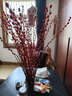 开时果 银柳鲜枝干花年宵花卉 红色真花福桶银柳水培植物室内装饰鲜花 【80cm】银柳40枝（喜庆红） 实拍图