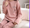 芬腾睡衣女纯棉春秋季长袖套头套装夏天可爱甜美少女加大码家居服 FX2490447粉色 M 建议：90-110斤 实拍图